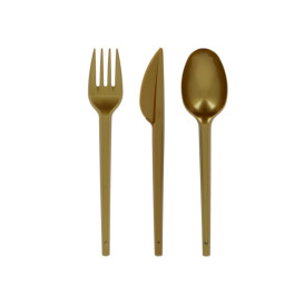 Cuchillo de Plastico PS Oro 165mm (20 Uds)