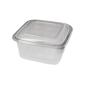 Tarrina Cuadrada Tapa Bisagra PET 1000ml (100 Uds)