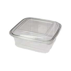 Tarrina Cuadrada Tapa Bisagra PET 750ml (100 Uds)