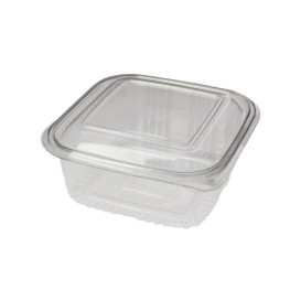 Tarrina Cuadrada Tapa Bisagra PET 500ml (100 Uds)