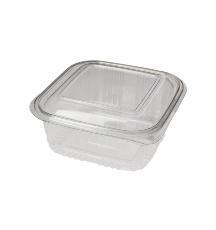 Tarrina Cuadrada Tapa Bisagra PET 500ml (100 Uds) Tarrina Cuadrada Tapa Bisagra PET 500ml (100 Uds)