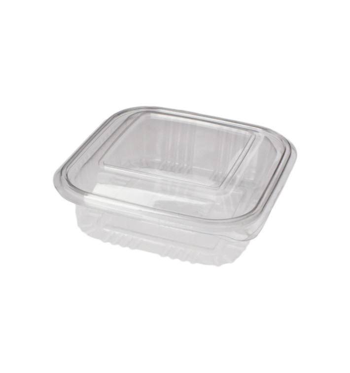 Tarrina Cuadrada Tapa Bisagra PET 370ml (900 Uds) Tarrina Cuadrada Tapa Bisagra PET 370ml (900 Uds)