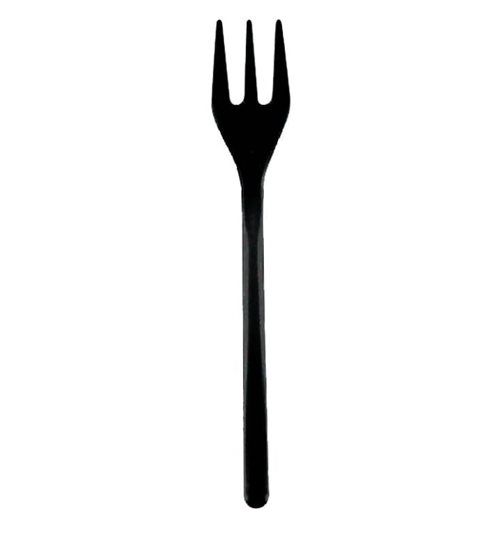 Minitenedor Plastico Degustacion Negro 100 mm (1500 Uds)