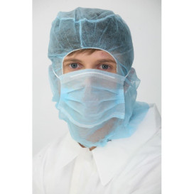 Gorro Integral con Mascarilla de 3 Capas Azul (500 Uds)
