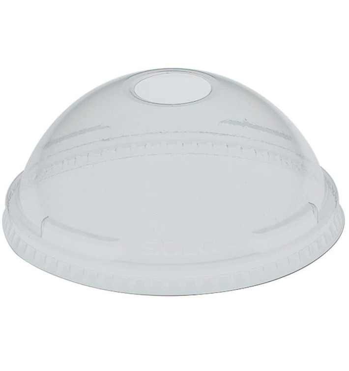 Tapa Cúpula Agujero Vaso PET Solo Ultra Clear 32Oz (25 Uds)