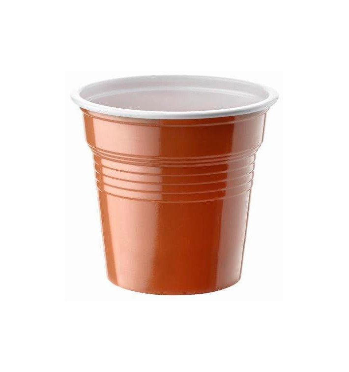 Vaso de Plastico PS Bicolor Marrón 80ml Ø5,7cm (50 Uds)