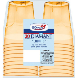 Vaso Plastico Chupito "Diamant" PS Cristal Amarillo 50ml (20 Uds)