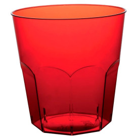 Vaso Plastico Rojo Transp. PS Ø73mm 220ml (50 Uds)