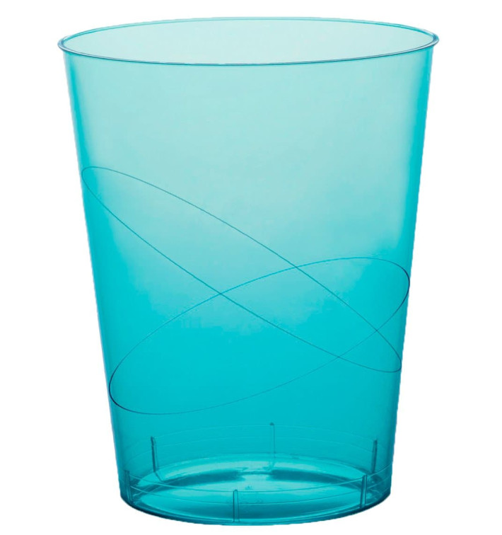 Vaso de Plastico Moon Turquesa Transp. PS 350ml (20 Uds)