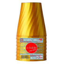 Vaso de Plastico PP "X-Table" Oro 320ml (128 Uds)
