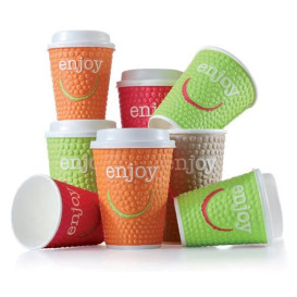 Vaso Cartón 9 Oz/270ml "Enjoy" Ø8,0cm (30 Uds)