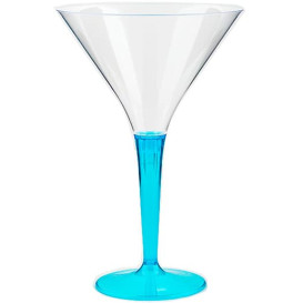 Copa de Plastico Cocktail Pie Turquesa 100 ml (6 Uds)