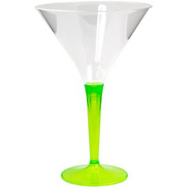 Copa de Plastico Cocktail Pie Verde 100 ml (6 Uds)