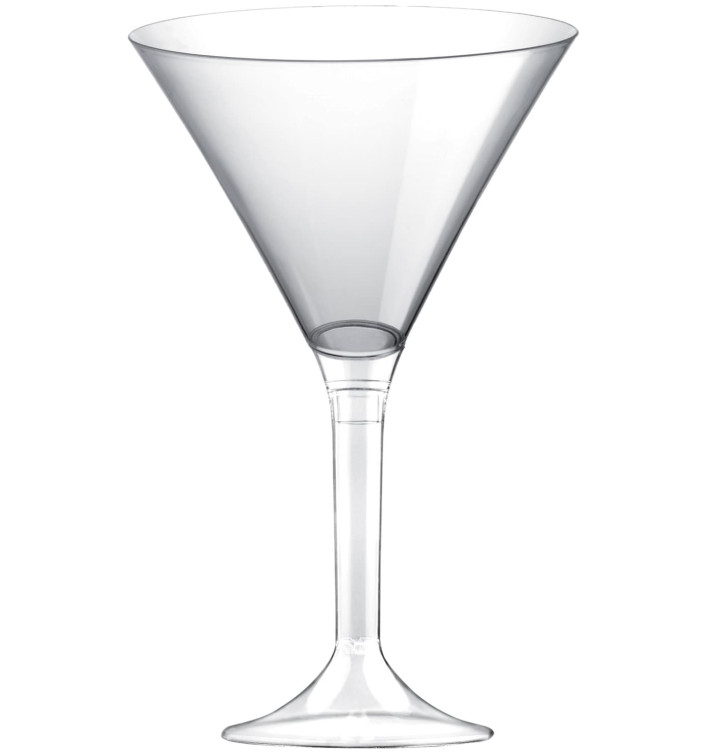 Copa de Plastico Cocktail con Pie Transparente 185ml (20 Uds)