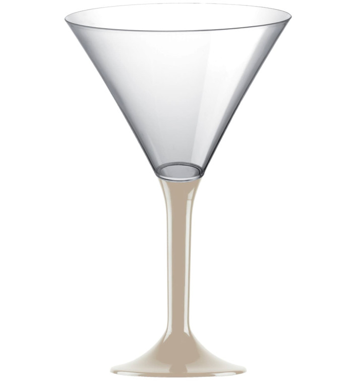Copa de Plastico Cocktail con Pie Beige 185ml (20 Uds)