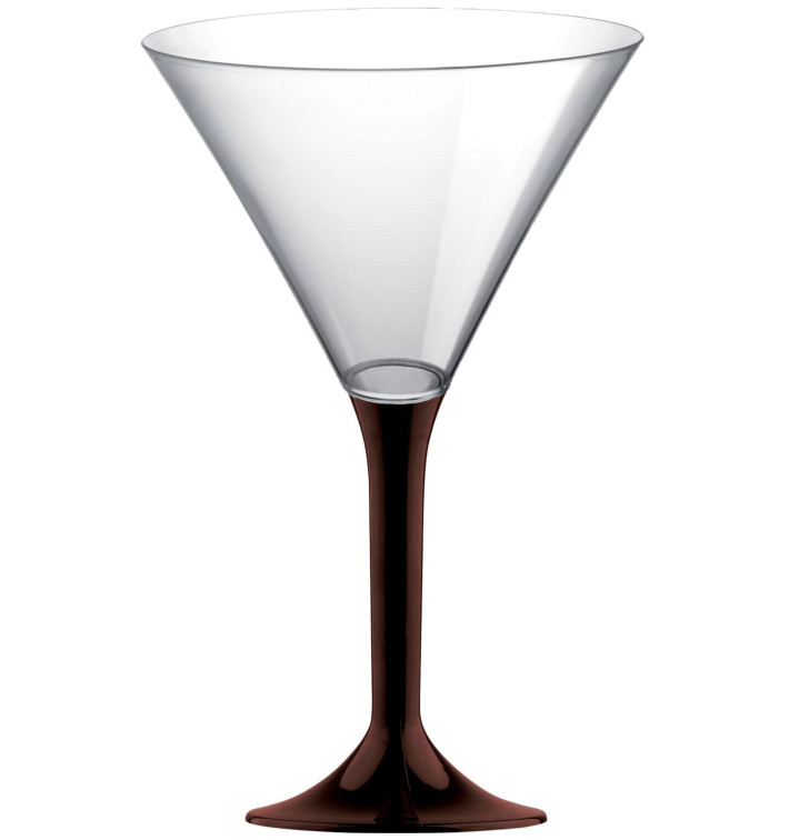 Copa de Plastico Cocktail con Pie Marron 185ml (200 Uds) Copa de Plastico Cocktail con Pie Marron 185ml (200 Uds)