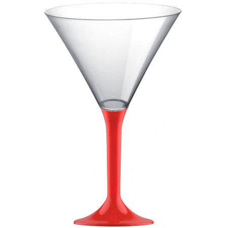 Copa Plástico Cocktail Pie Rojo 185ml 2P (20 Uds)