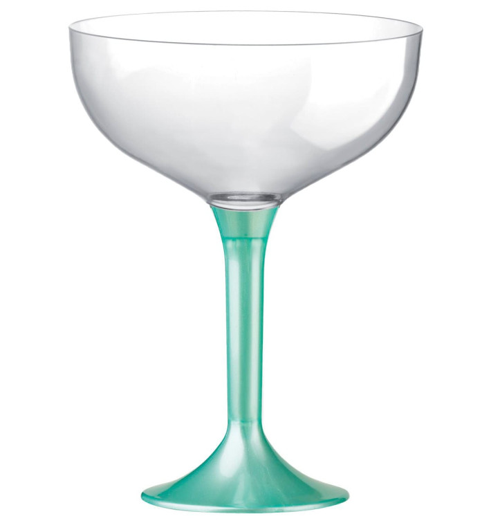 Copa de Plastico Champan con Pie Tiffany Perlado 200ml (20 Uds) Copa de Plastico Champan con Pie Tiffany Perlado 200ml (20 Uds)