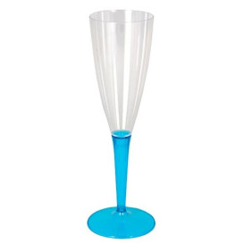 Copa de Plastico Cava Pie Turquesa 100ml (72 Uds)