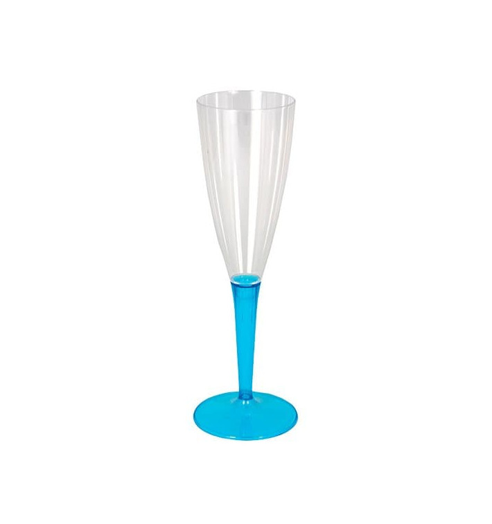 Copa de Plastico Cava Pie Turquesa 100ml (72 Uds)