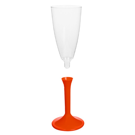 Copa Plástico Cava Pie Rojo 120ml 2P (20 Uds)
