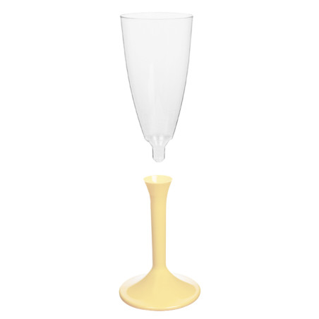 Copa Plástico Cava Pie Crema 120ml 2P (20 Uds)