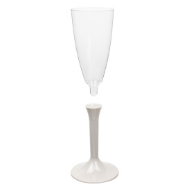 Copa de Plastico Cava con Pie Beige 120ml (20 Uds)