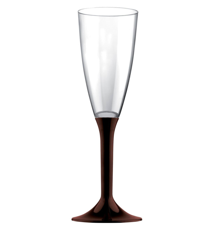Copa de Plastico Cava con Pie Marron 120ml (20 Uds) Copa de Plastico Cava con Pie Marron 120ml (20 Uds)