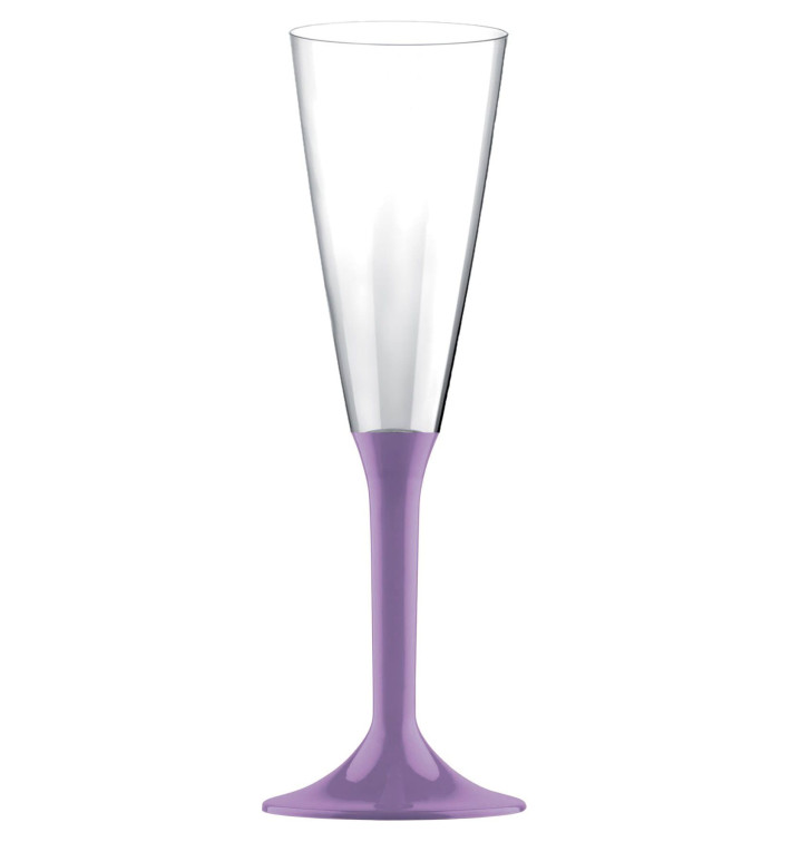 Copa de Plastico Cava con Pie Lila 160ml (20 Uds)