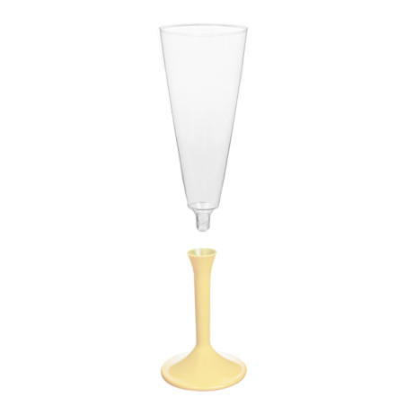 Copa Plástico Cava Pie Crema 160ml 2P (20 Uds)