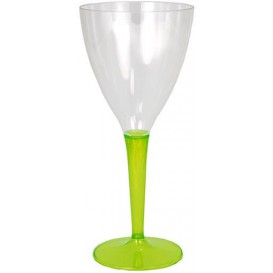 Copa de Plastico Vino Pie Verde 130ml (60 Uds)