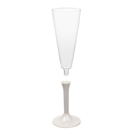 Copa de Plastico Cava con Pie Beige 160ml (20 Uds)