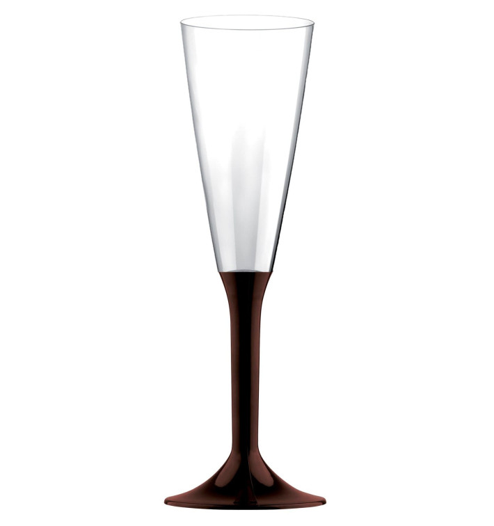 Copa de Plastico Cava con Pie Marron 160ml (20 Uds) Copa de Plastico Cava con Pie Marron 160ml (20 Uds)