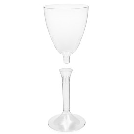 Copa de Plastico Vino con Pie Transparente 180ml (20 Uds)