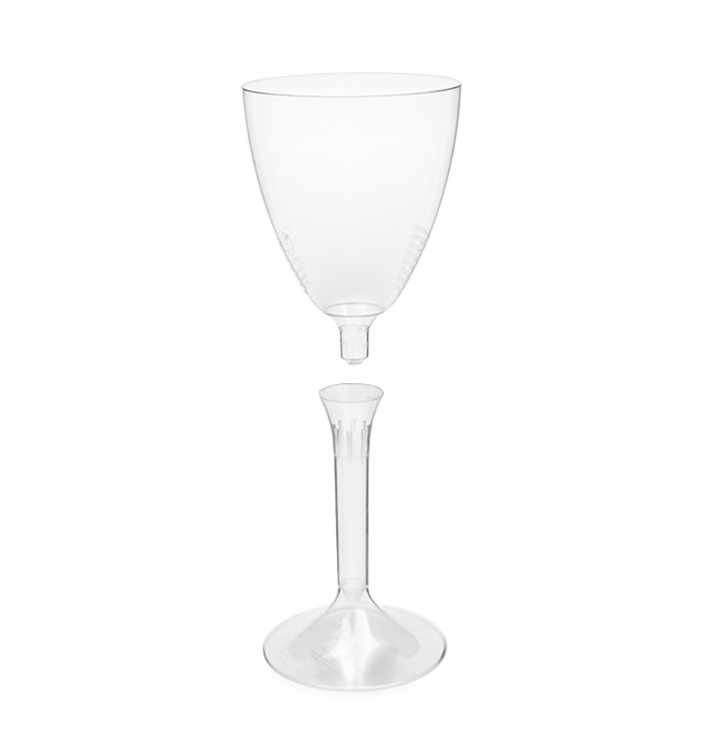 Copa de Plastico Vino con Pie Transparente 180ml (20 Uds) Copa de Plastico Vino con Pie Transparente 180ml (20 Uds)