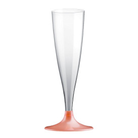 Copa de Plastico Cava con Pie Melocoton Perlado 140ml (200 Uds)