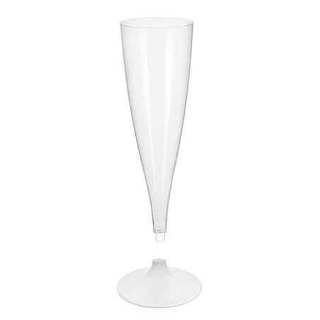 Copa Plástico Cava Pie Blanco 140ml 2P (20 Uds)
