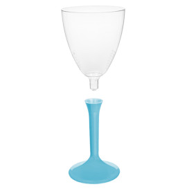 Copa de Plastico Vino con Pie Turquesa 180ml (200 Uds)