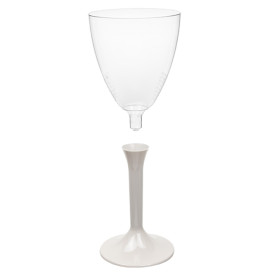Copa de Plastico Vino con Pie Beige 180ml (20 Uds)