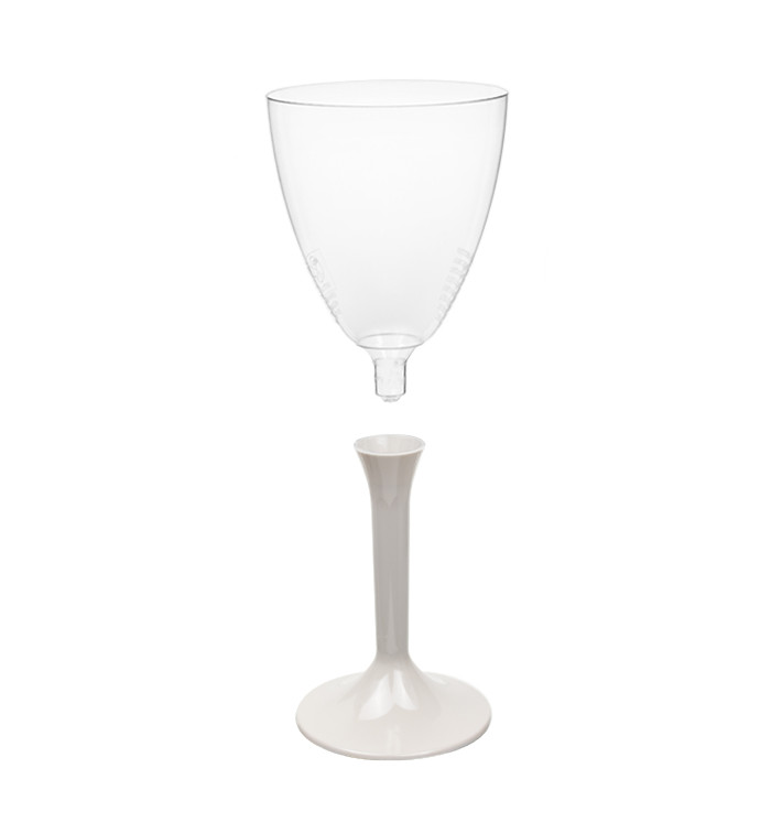 Copa de Plastico Vino con Pie Beige 180ml (20 Uds) Copa de Plastico Vino con Pie Beige 180ml (20 Uds)
