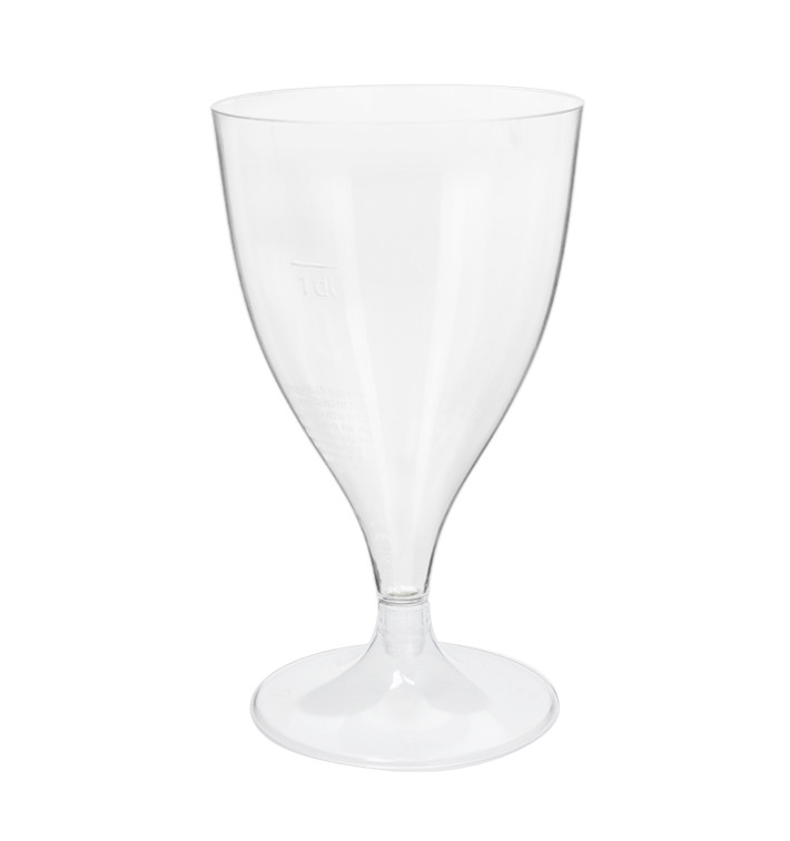 Copa de Plastico Vino con Pie Transparente 200ml (20 Uds)