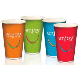 Vaso Cartón 12 Oz/360 ml "Enjoy" Ø8,0cm (100 Uds)