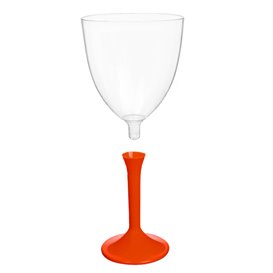 Copa de Plastico Vino con Pie Rojo 300ml (200 Uds)