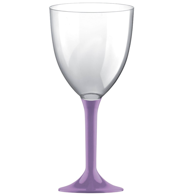 Copa de Plastico Vino con Pie Lila 300ml (20 Uds)