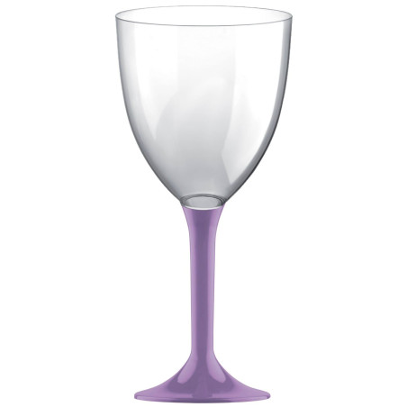 Copa Plástico Vino Pie Lila 300ml 2P (20 Uds)