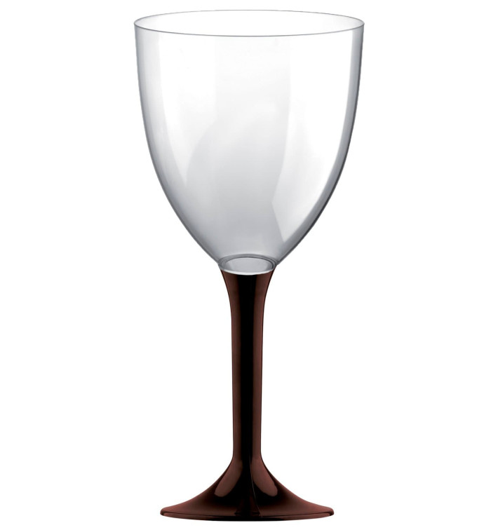 Copa de Plastico Vino con Pie Marron 300ml (200 Uds) Copa de Plastico Vino con Pie Marron 300ml (200 Uds)