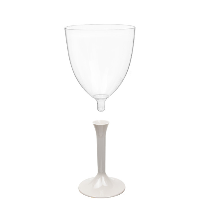 Copa de Plastico Vino con Pie Beige 300ml (20 Uds) Copa de Plastico Vino con Pie Beige 300ml (20 Uds)