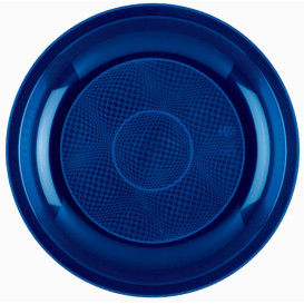 Plato de Plastico Llano Azul Round PP Ø220mm (300 Uds)