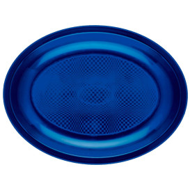 Bandeja Ovalada Azul Round PP 255x190mm (50 Uds)