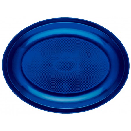 Bandeja Reutilizable PP Ovalada Round Azul 25,5x19cm (50 Uds)